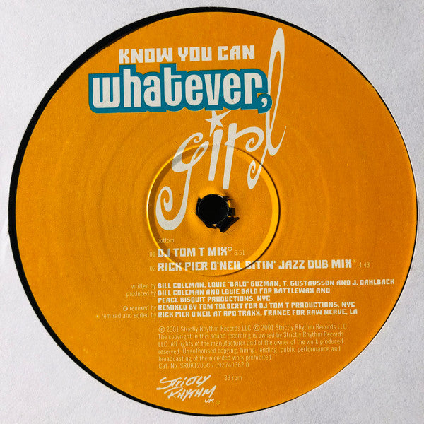 Whatever, Girl : Know You Can (12")