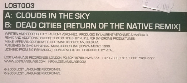 V-One : Dead Cities E.P. (12", EP, D1)