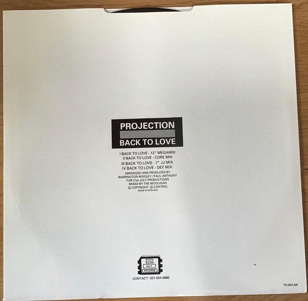Projection : Back To Love (12", Single)