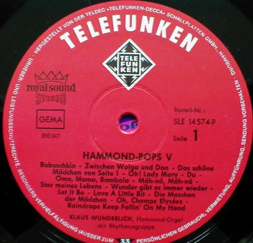 Klaus Wunderlich : Hammond Pops 5 (LP, Album)