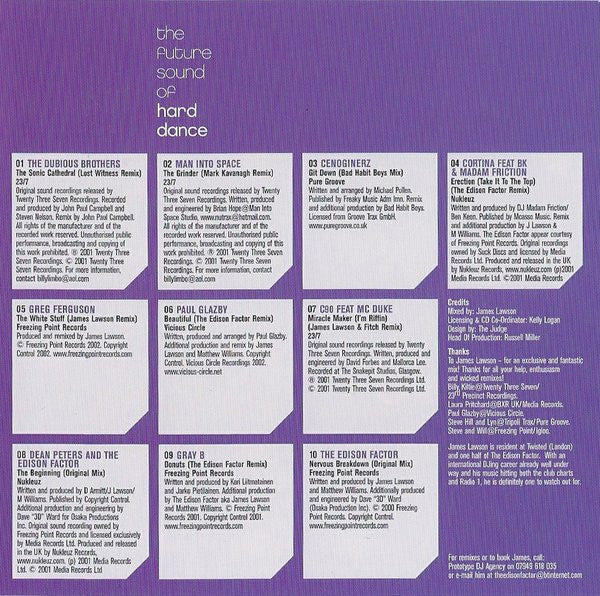 James Lawson : The Future Sound Of Hard Dance (CD, Mixed)