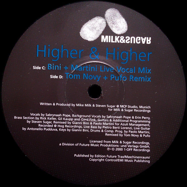 Milk & Sugar : Higher & Higher (2x12")