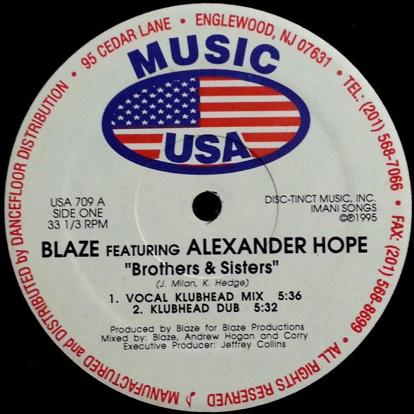 Blaze Featuring Alexander Hope : Brothers & Sisters (12")