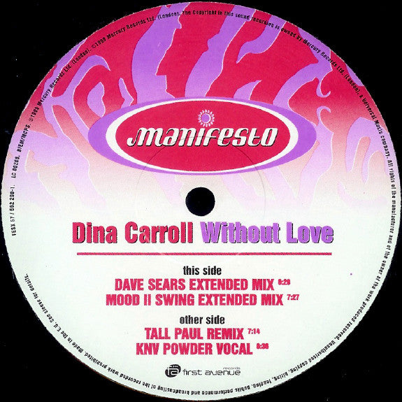 Dina Carroll : Without Love (12")