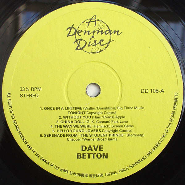 Dave Betton : At Your Request... (LP)