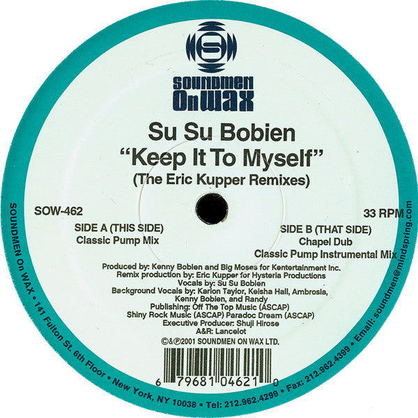 Su Su Bobien : Keep It To Myself (The Eric Kupper Remixes) (12")