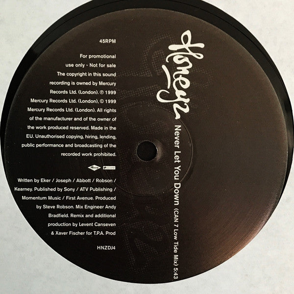 Honeyz : Never Let You Down (Can 7 Low Tide Mix) (12", S/Sided)
