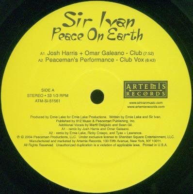 Sir Ivan : Peace On Earth (12")