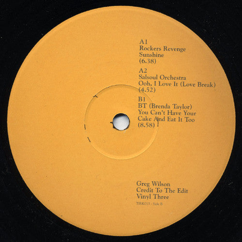 Greg Wilson : Credit To The Edit - Vinyl Three (12")