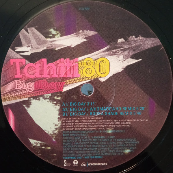 Tahiti 80 : Big Day (12", Promo)