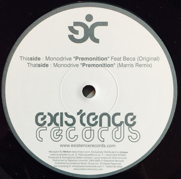 Monodrive : Premonition (12")