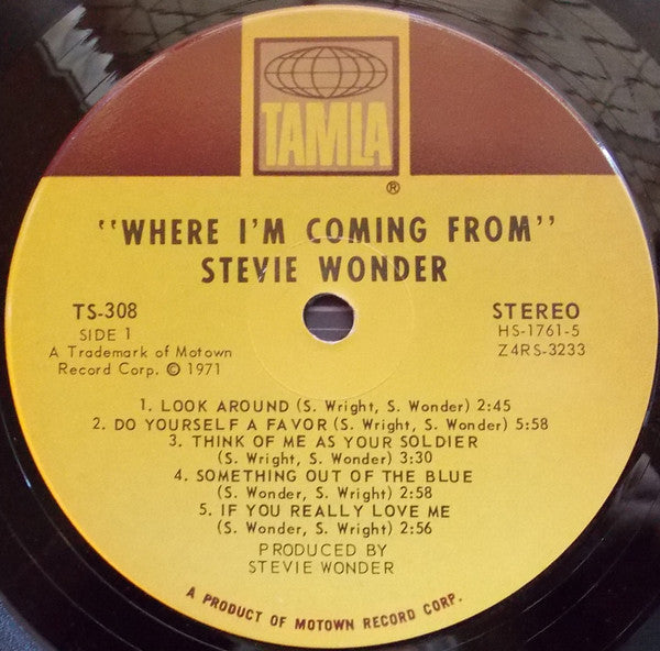 Stevie Wonder : Where I'm Coming From (LP, Album, Gat)