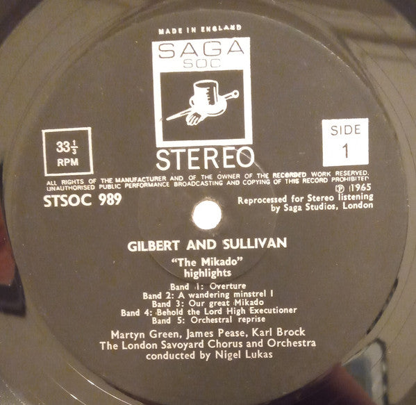 Gilbert & Sullivan, The London Savoyard Orchestra And Chorus Conducted By Nigel Lukas : The Mikado (LP, Album)