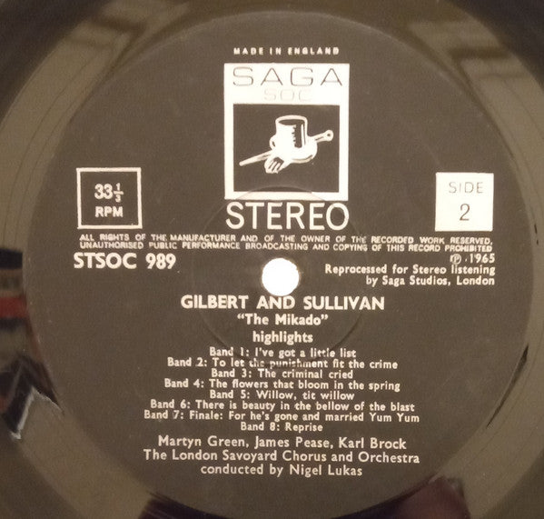 Gilbert & Sullivan, The London Savoyard Orchestra And Chorus Conducted By Nigel Lukas : The Mikado (LP, Album)