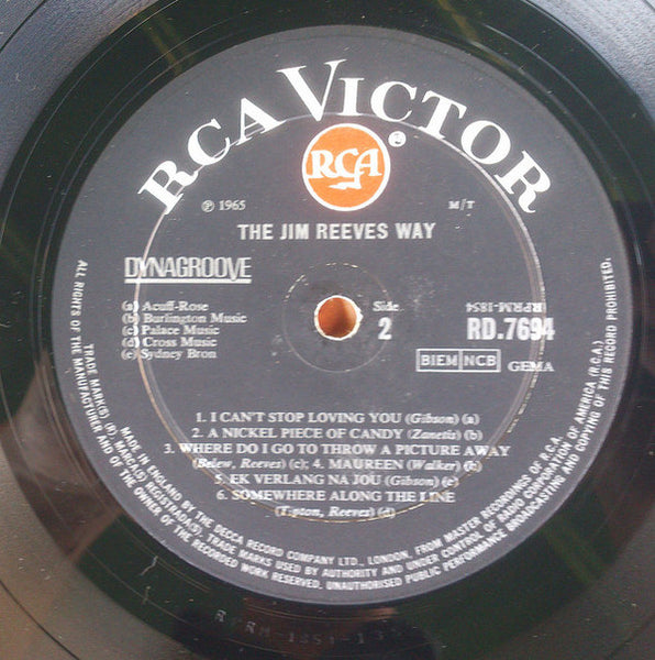 Jim Reeves : The Jim Reeves Way (LP, Album, Mono)