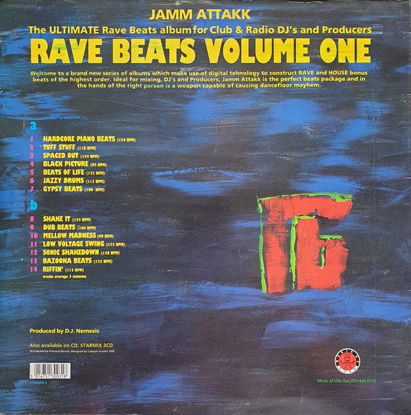 DJ Nemesis (3) : Jamm Attakk - Rave Beats Volume One (LP)