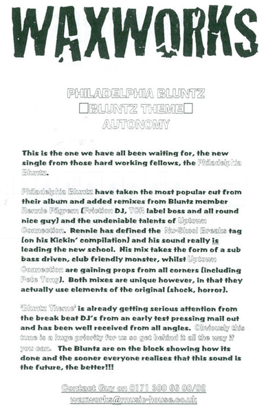 Philadelphia Bluntz : Bluntz Theme (12", Promo)