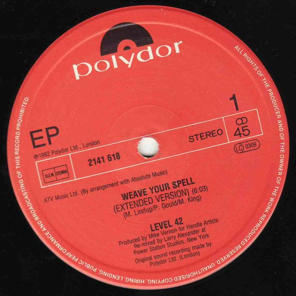 Level 42 : Weave Your Spell (12", EP, Maxi, RE)
