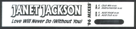 Janet Jackson : Love Will Never Do (Without You) ('96 Mixes) (12", W/Lbl)