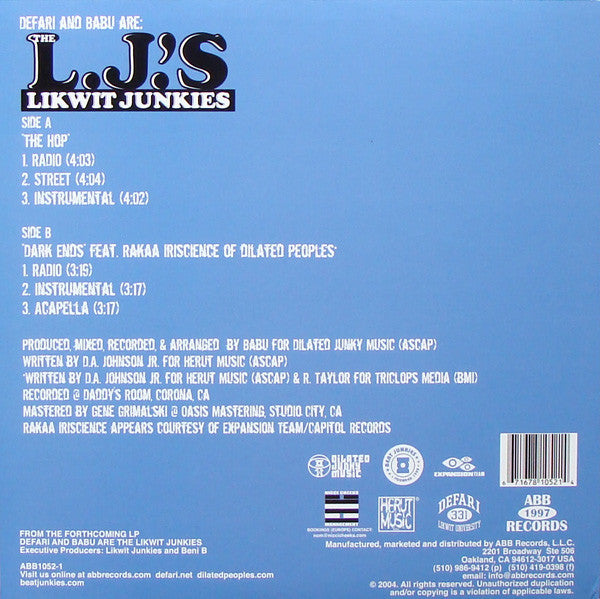 The Likwit Junkies : The Hop / Dark Ends (12")