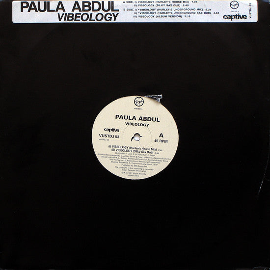 Paula Abdul : Vibeology (12", Promo)