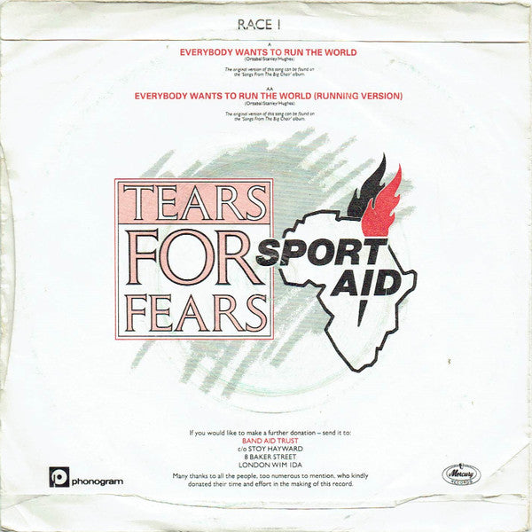 Tears For Fears : Everybody Wants To Run The World (7", Single, Sol)
