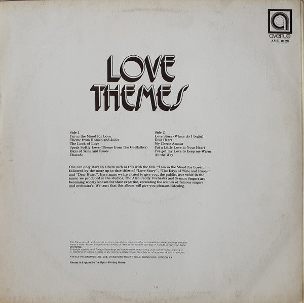 Alan Caddy Orchestra & Singers : Love Themes And Love Songs (LP)