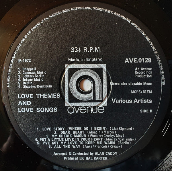 Alan Caddy Orchestra & Singers : Love Themes And Love Songs (LP)