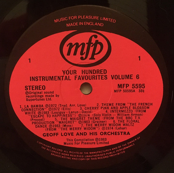 Geoff Love And His Orchestra* : Your Hundred Instrumental Favourites Volume 6 (LP, Album, Comp)