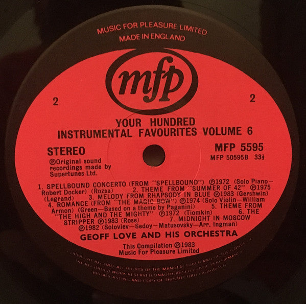 Geoff Love And His Orchestra* : Your Hundred Instrumental Favourites Volume 6 (LP, Album, Comp)