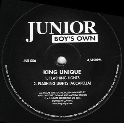 King Unique : Flashing Lights / Curfew Time (12")