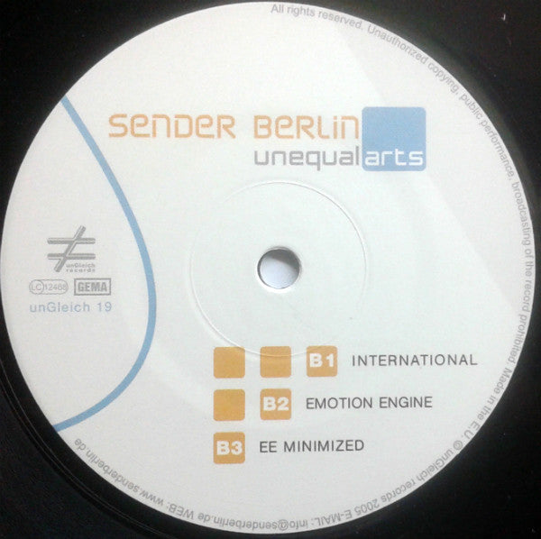 Sender Berlin : Unequal Arts (12", EP, Smplr)