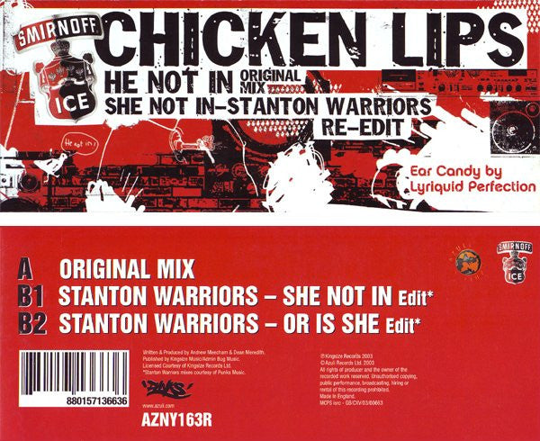 Chicken Lips : He Not In (12", RP)