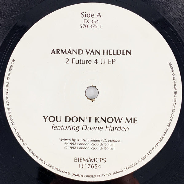 Armand Van Helden : 2 Future 4 U EP (2x12", EP)