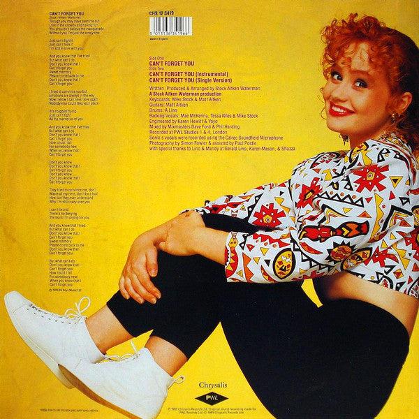 Sonia : Can't Forget You (12", Single)