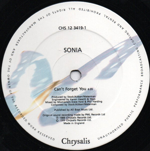 Sonia : Can't Forget You (12", Single)