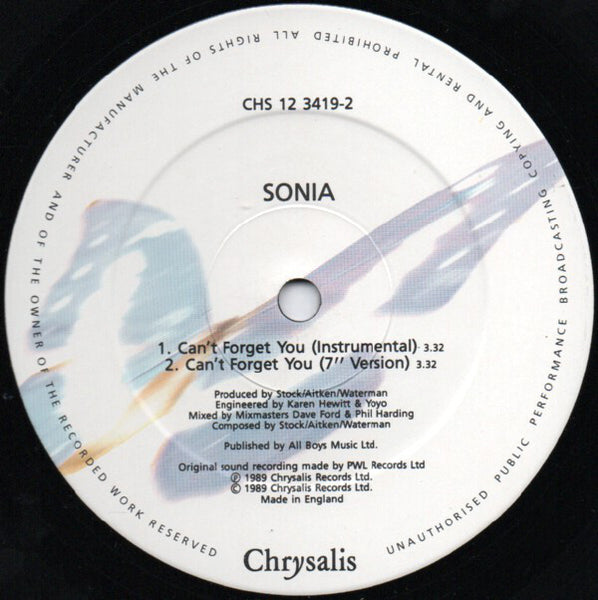 Sonia : Can't Forget You (12", Single)
