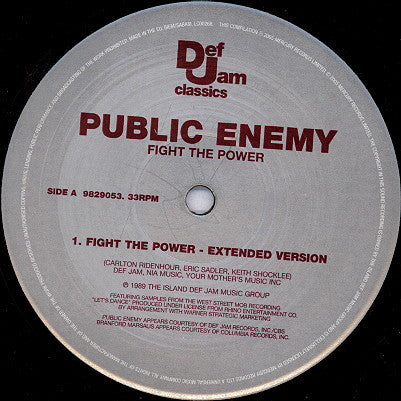 Public Enemy : Fight The Power (12", RE)