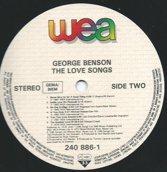 George Benson : The Love Songs (LP, Comp)