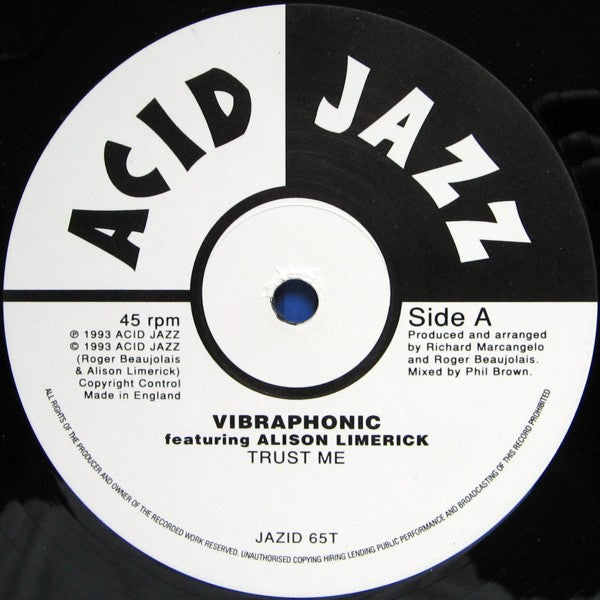 Vibraphonic Featuring Alison Limerick : Trust Me (12")