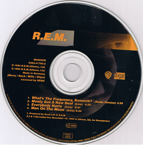 R.E.M. : What's The Frequency, Kenneth? (CD, Single, RE)