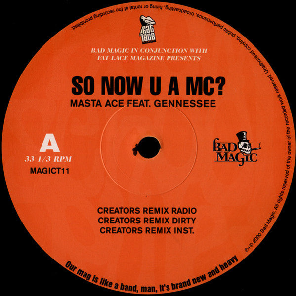 Masta Ace Feat. Gennessee : So Now U A MC? (12")