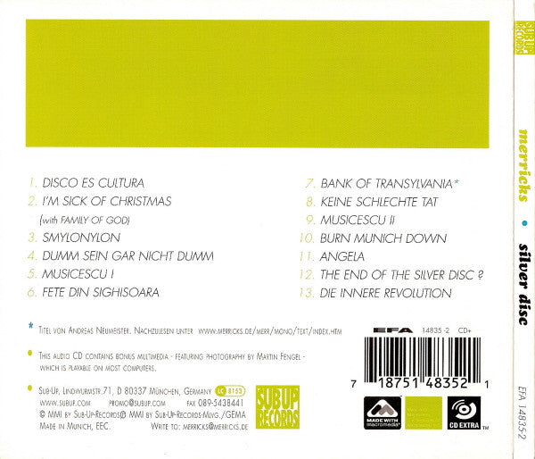 Merricks : Silver Disc (CD, Album, Enh, Dig)