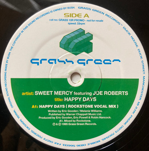 Sweet Mercy Featuring Joe Roberts : Happy Days (12", Promo)