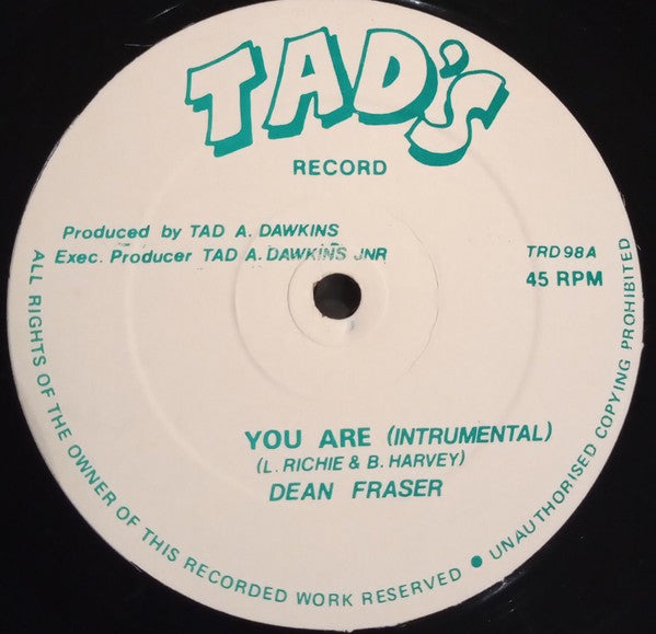 Dean Fraser : You Are (Instrumental) (12")