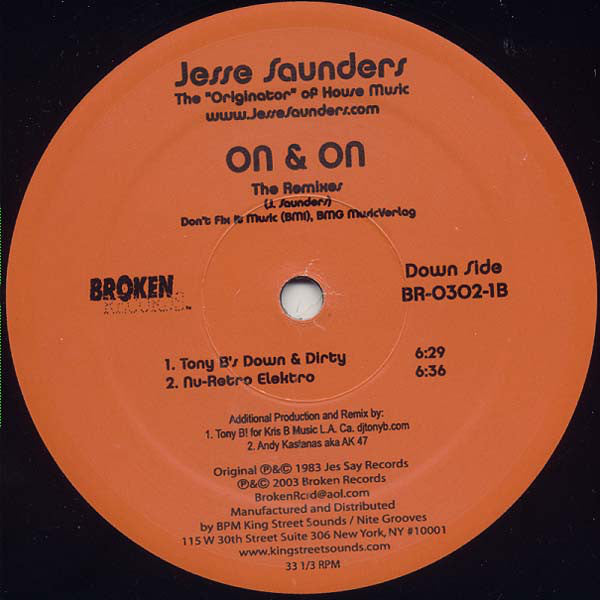 Jesse Saunders : On & On (The Remixes) (2x12")
