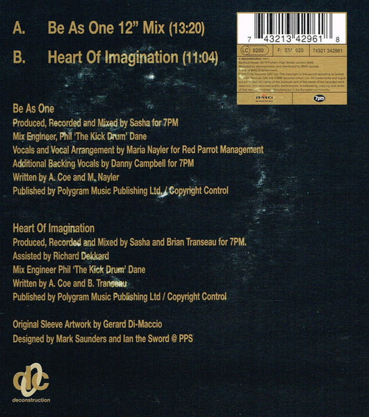 Sasha & Maria* : Be As One (12", Single)