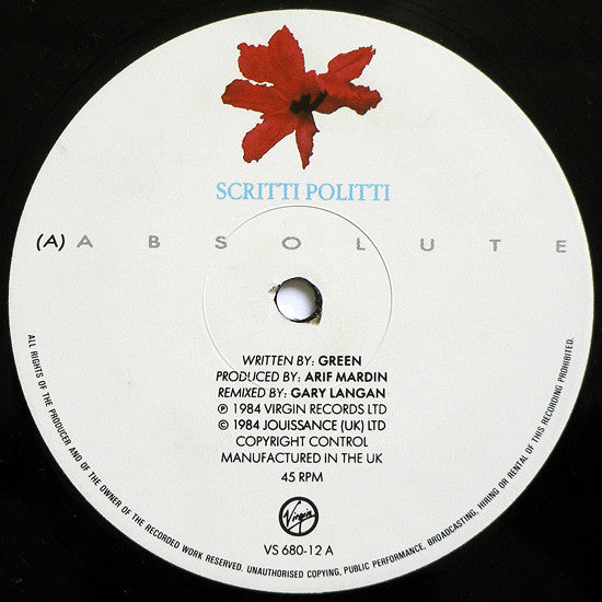 Scritti Politti : Absolute (12", Single)