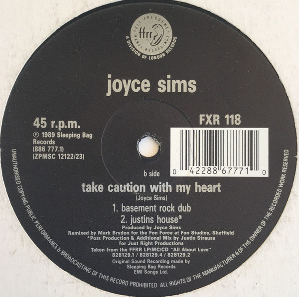 Joyce Sims : Take Caution With My Heart (12")