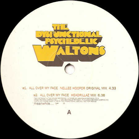 The Dysfunctional Psychedelic Waltons : All Over My Face (12", Promo)